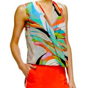 Trina Turk Muriel Prisim Print Surplice Top